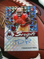 2022 Panini Mosaic Rookie Scripts Tyrion Davis-Price #RS-TDP Auto RC 49ERS